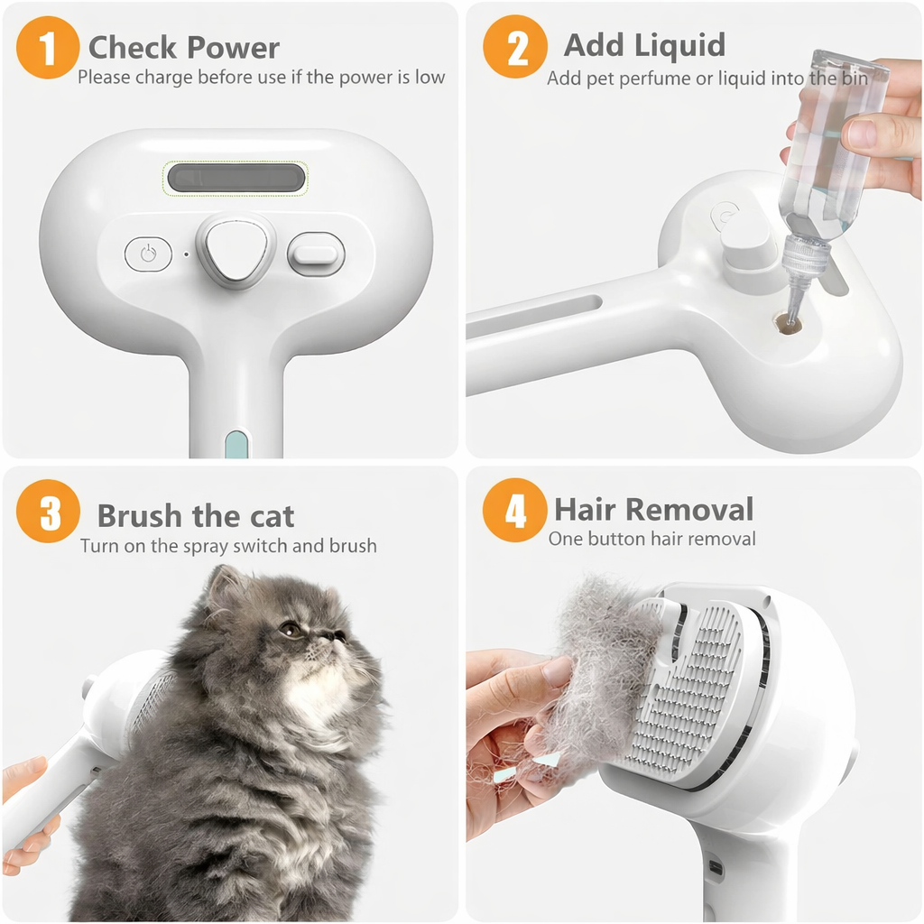 Pet Hair Spray Brush